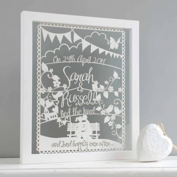 wedding or anniversary papercut