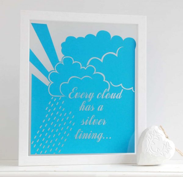 'Every Cloud Has a Silver Lining' Papercut