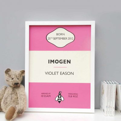 Personalised Presents from Mooks Design | Penguin Book Birth Print