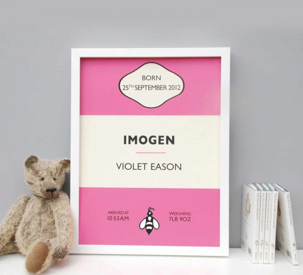 Personalised Presents from Mooks Design | Penguin Book Birth Print