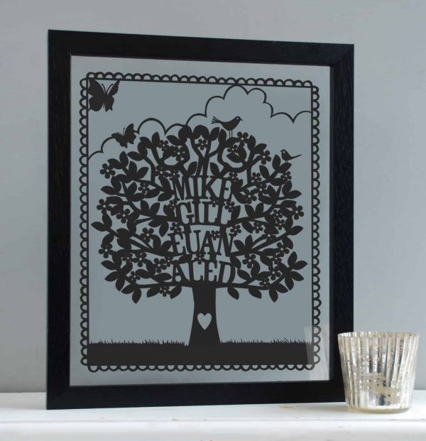 Family tree papercut from mooks design