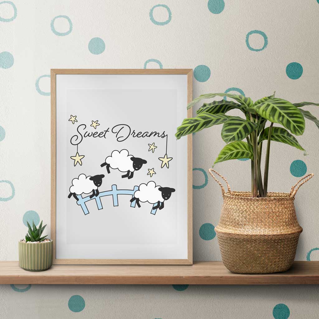 Counting Sheep Sweet Dreams Wall Decal SVG
